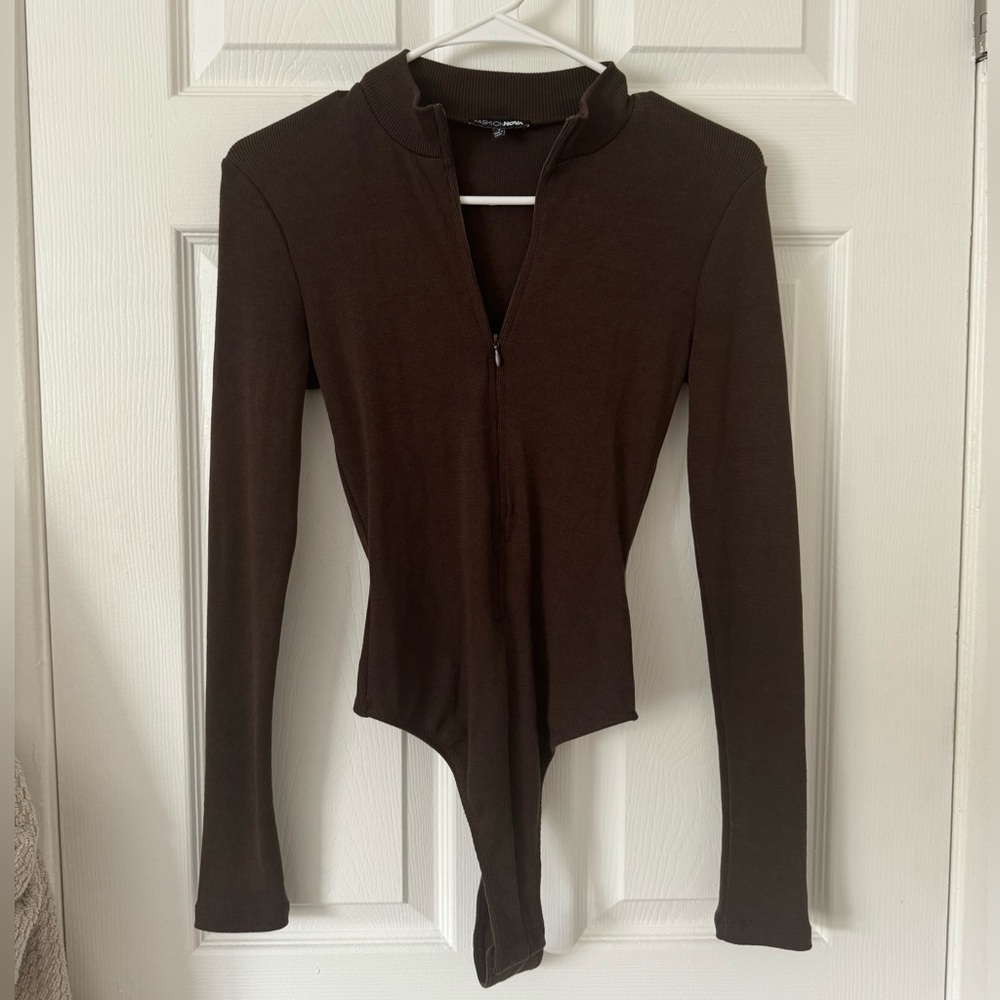Zip Up Long Sleeve Bodysuit